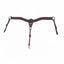 Professional's Choice Shrunken Bison Contoured 2" Western Breast Collar in a rich mahogany brown. This premium horse tack features durable 2-inch wide bison leather, white contrast stitching, and stainless steel hardware for a classic look. The contoured design ensures a superior fit, while the brass snap offers easy attachment. High-quality western riding gear perfect for performance horses, trail riding, or western shows.