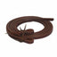 Professional's Choice Ranch Heavy Oil Harness Leather Split Reins in a rich dark brown. These 7' 3" weighted tail reins are expertly crafted for balance and durability. Featuring classic tie bit ends, this high-quality western horse tack is coiled to show its supple texture and heavy-duty construction. Ideal for ranch work, performance training, or trail riding.