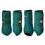 Professional's Choice Strike Sports Medicine Horse Boots 4-pack in a rich teal green. These equestrian leg boots feature a reinforced TPU strike shell for impact protection, triple hook-and-loop strap closures, and breathable 2XCool cooling lining. Designed for contoured support and durability, these equine protective boots are perfect for training or competition. Includes a full set for front and hind horse legs.