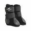 Professional's Choice VenTECH Splint Boots in black, designed for high-performance horse leg protection. These breathable neoprene boots feature a ventilated design to keep legs cool and dry. Each boot includes two secure hook-and-loop straps and a durable, contoured grey strike pad for impact protection. Ideal for schooling, training, or competition, these boots provide superior support and safety for your horse's legs.