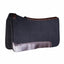 Professional's Choice black Felt/Rubber Western Work Saddle Pad featuring a 5/8" thickness and 31" x 32" dimensions. This durable horse pad includes dark brown leather wear leathers along the contoured spine and bottom edges for added protection and longevity. Ideal for ranch work, training, and daily western riding.