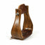 Professional's Choice Wood Stirrups with a 3-inch tread and sleek medium gloss finish. These premium western stirrups feature high-quality wood construction and durable laced leather treads for enhanced grip and rider comfort. Designed with heavy-duty metal hardware and a rich brown aesthetic, they are a stylish addition to any western saddle for trail riding or performance.