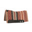 Classic Equine Zone Series Wool Blanket Top Western Saddle Pad featuring a vibrant Southwestern geometric pattern in rust, chocolate brown, and tan. Engineered with Zoombang Technology and orthopedic felt for ultimate shock absorption and horse comfort. This high-performance pad includes durable black leather wear leathers and a contoured fit. Perfect for western performance, ranch work, or trail riding, combining professional-grade protection with classic equestrian style.