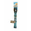 Weaver Leather Terrain D.O.G. Reflective Snap-n-Go Dog Collar in Blue Bay teal with a dark gray reflective safety stripe. This medium dog collar fits necks 13" to 19" and features a durable plastic side-release buckle and a sturdy metal D-ring. Designed for rugged outdoor use and high visibility, it's an essential safety accessory for active dogs and nighttime walks.