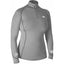 Sleek grey Toklat Woof Wear iFlex Performance Riding Shirt with long sleeves, mock neck, and a quarter-zip front. Features UPF 30+ UV protection and comfortable flatlock seams. Iconic white "WW" logo branding on the chest and sleeve cuffs. A must-have performance sun shirt for equestrian training or outdoor activities, combining athletic style with functional sun safety.