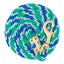 Weaver Leather Performance Lead Rope featuring a vibrant tricolor teal, blue, and white braided design. This soft-grip equestrian lead includes a durable gold brass quick snap for easy attachment. Neatly coiled and high-quality, this stylish horse tack is perfect for grooming and daily barn use, providing a comfortable and secure grip for horse owners.