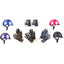 Shires Young Rider Starter Kit Bundle featuring essential equestrian gear: Karben horse riding helmets in glossy blue, purple, pink, and matte black; Moretta Clio black leather paddock boots; and stylish riding gloves in brown, black, and navy blue. This high-quality horse riding equipment set is perfect for beginners, offering safety and style for young riders in one convenient bundle. Ideal for equestrian lessons and competitive riding.