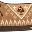 Patterned horse saddle pad with tribal design on a white background