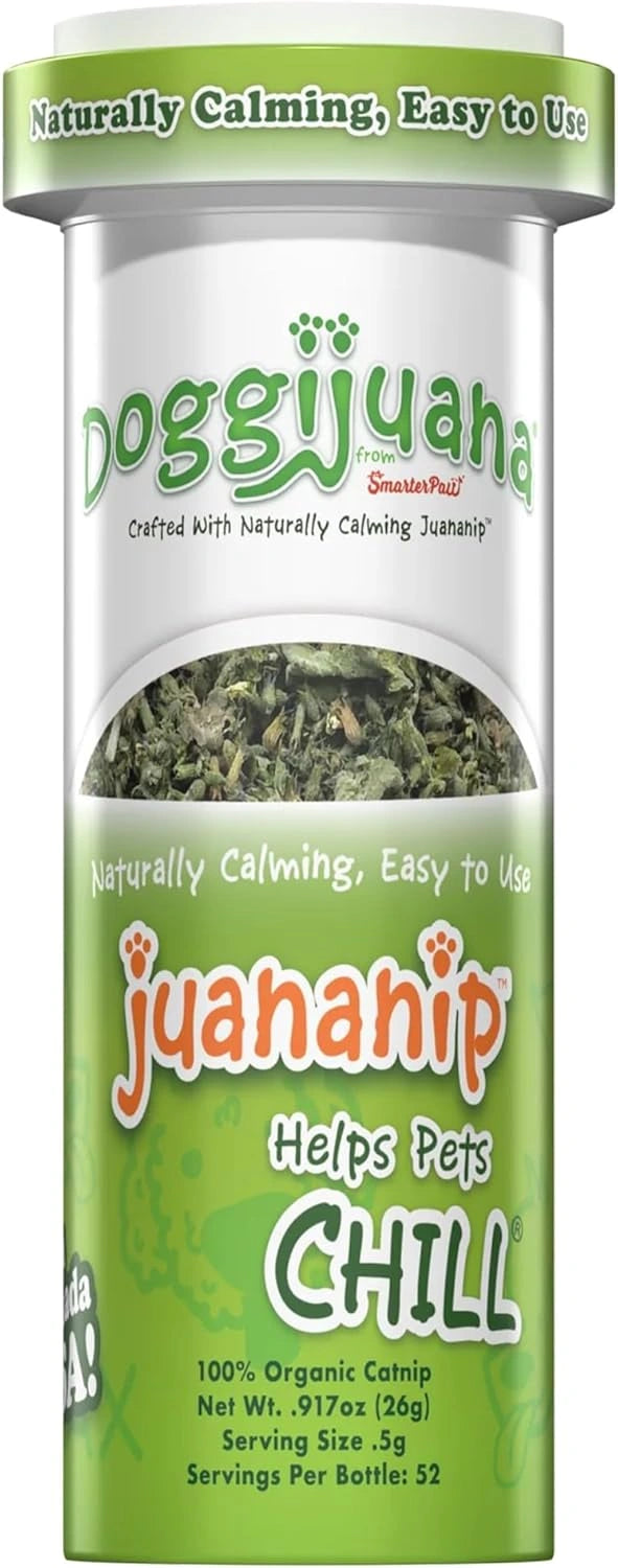 Doggijuana Refillable Premium Organic USA Catnip Dog Toy Naturally Calming - Hooves and Paws