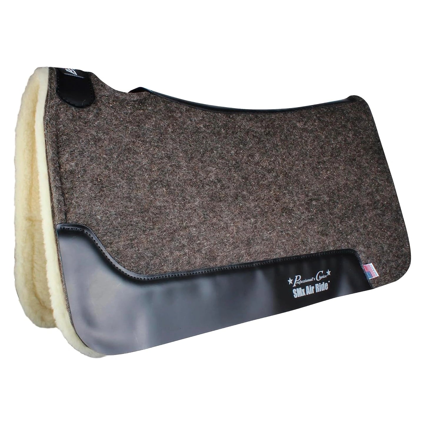 Professional's Choice Cowboy Air Ride Saddle Pad | Contoured Back Shock-Absorbing Breathable Moisture-Wicking Wool Felt Western Horse Riding Saddle Pad