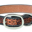 Weaver Leather Floral Tooled Dog Collar - Premium Light Oiled Antiqued Leather with Stainless Steel Hardware
