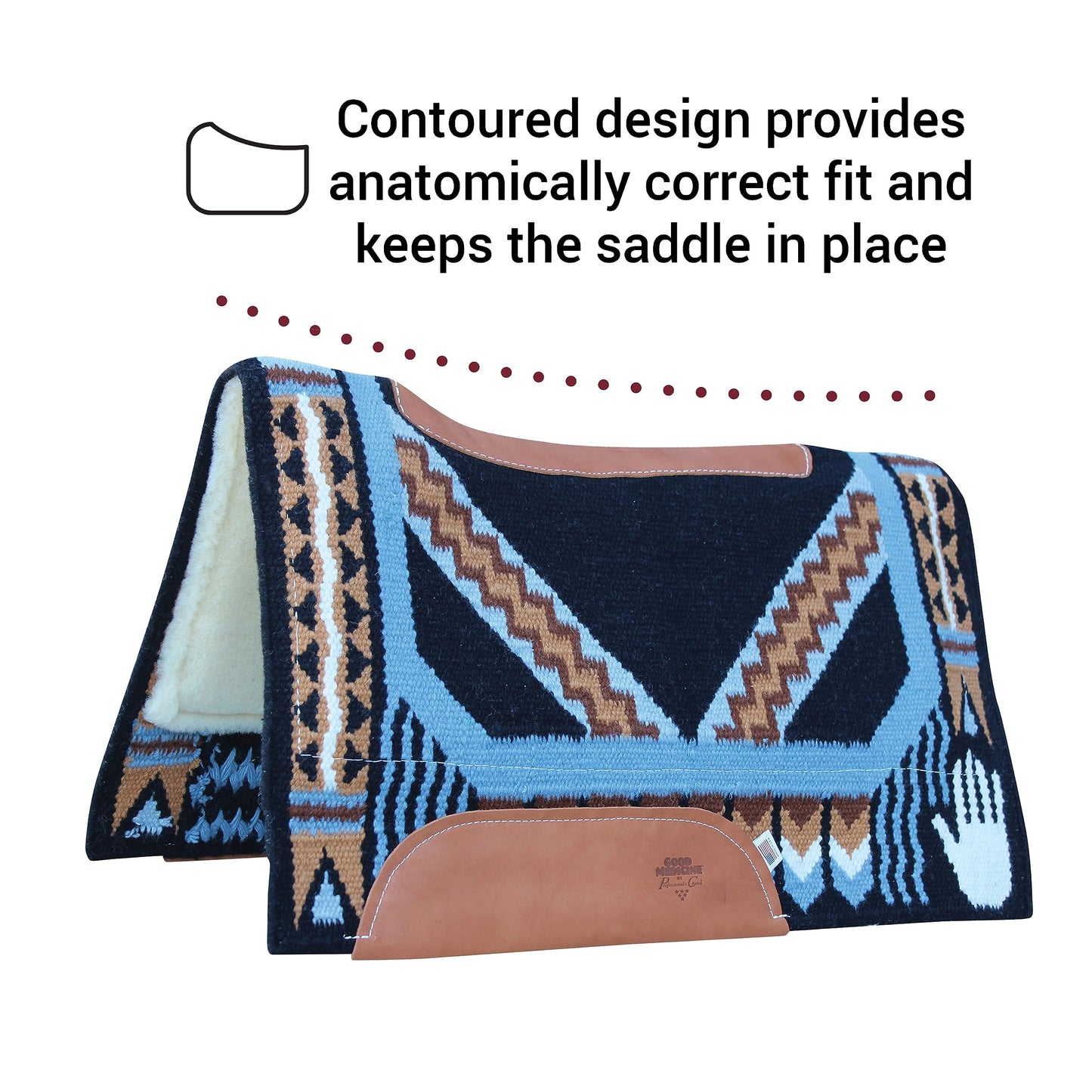 Professional's Choice Good Medicine Comfort-Fit SMX Air Ride Pad New Zealand Wool with Leather Reinforced Spine and Wither