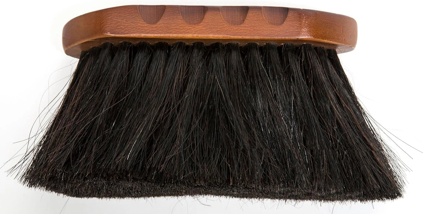 Professional's Choice Horsehair Grooming Brush - Long Bristle Paulownia Wood - Chocolate Finish