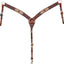 Professional's Choice Natural Rawhide Arrowhead Cowboy Contoured Breast Collar - 1-3/4" Black Leather & Tan Leaf Tooling