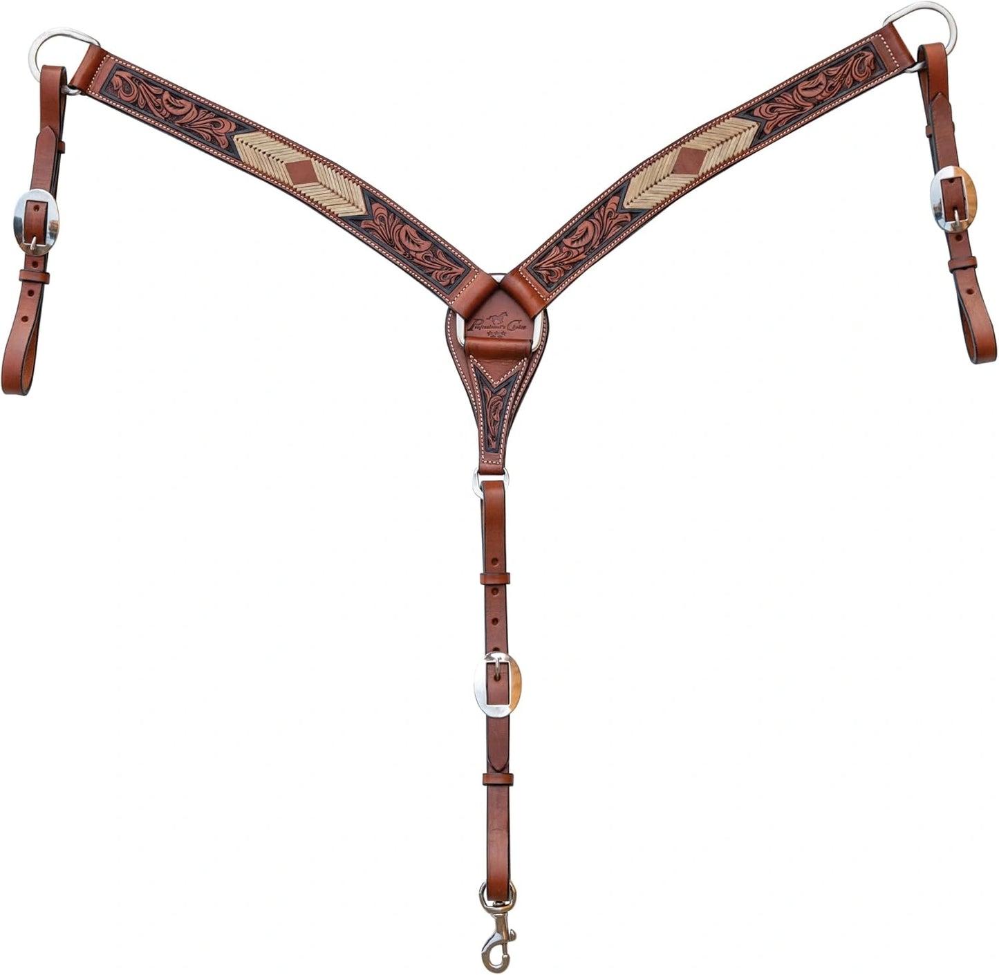 Professional's Choice Natural Rawhide Arrowhead Cowboy Contoured 1-3/4” Breast Collar