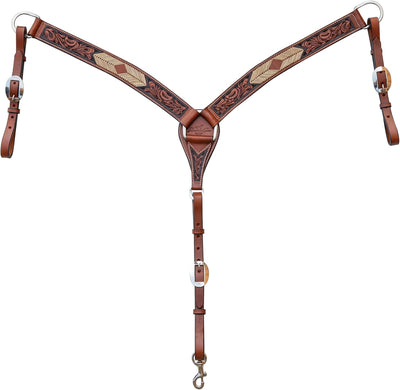 Professional's Choice Natural Rawhide Arrowhead Cowboy Contoured 1-3/4” Breast Collar