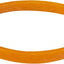 Orange rubber band on a white background