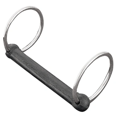 Weaver Leather Copper Plated Rubber Mouth Bit - 4.5" Mouthpiece, 2.5" Rings, Malleable Iron Core