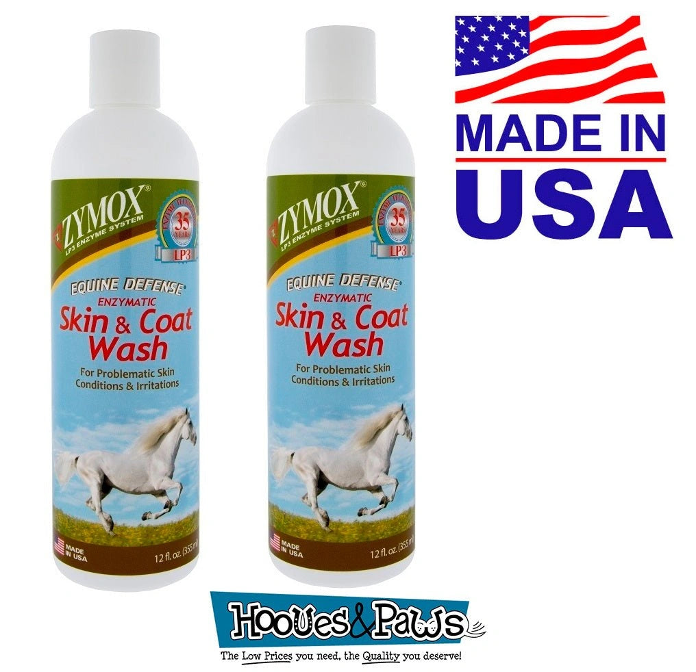Zymox Equine Horse Defense Enzymatic Skin and Coat Wash 12 oz Bottle - Hooves and Paws