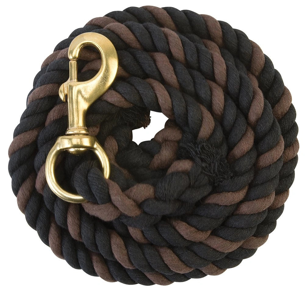 Weaver Leather Equine Performance Soft Grip Cotton Lead Rope with Brass Snap - 5/8" x 10'