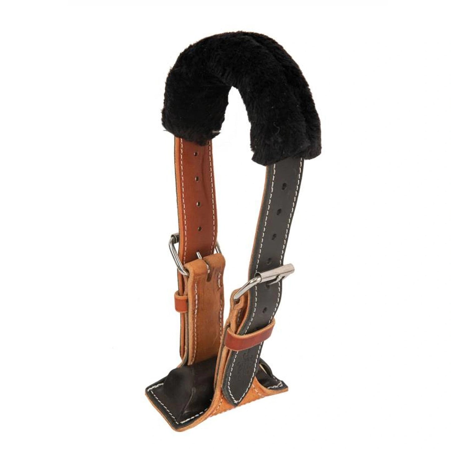 Professional's Choice Dare Cribbing Collar - Reversible Leather with 1 3/4" Wide Strap and Fleece Cover