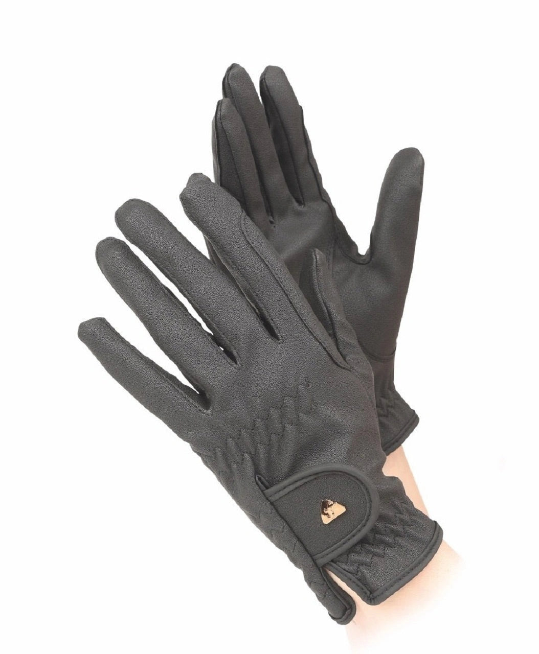 Shires Aubrion PU Riding Work Horse Riding Non - Slip Synthetic Leather Gloves - Hooves and Paws