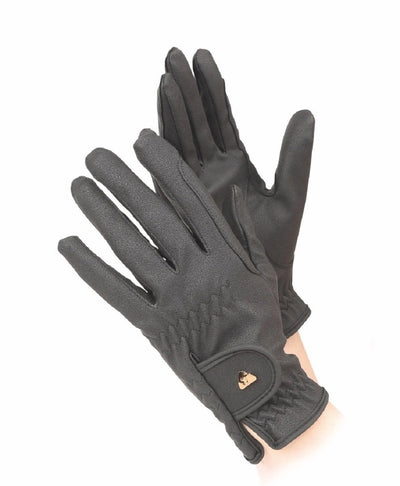 Shires Aubrion PU Riding Work Horse Riding Non - Slip Synthetic Leather Gloves - Hooves and Paws