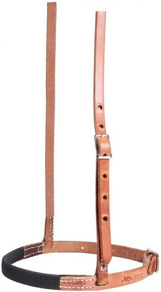 Professional's Choice Premium Leather Caveson with Polyester Coated Rubber Nose - 1/2" Headstrap - Black