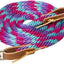 Weaver Leather Poly Roper Rein - 5/8" x 10' - Soft Poly Rope with Leather Water Loops and Scissor Snaps