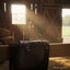 Myler MB 09 Sweet Iron Snaffle Bit (5-inch mouth, Level 1 for horses) on a brown leather saddle in a sunlit barn.