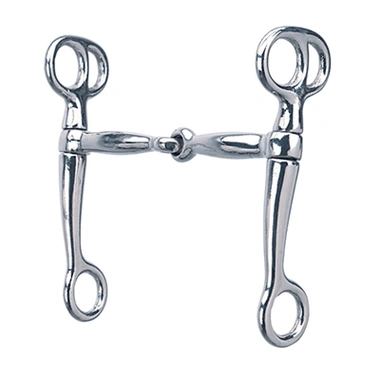 Weaver Leather Bit, Nickel Plated 5'' Snaffle Tom Thumb, 6''Cheek - Hooves and Paws