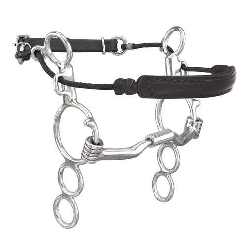 Myler 3 - Ring Combination Bit - 6" Shank With Sweet Iron Low Port Comfort Snaffle 5 Inch Mouth Copper Inlay Mb 04 - Hooves and Paws