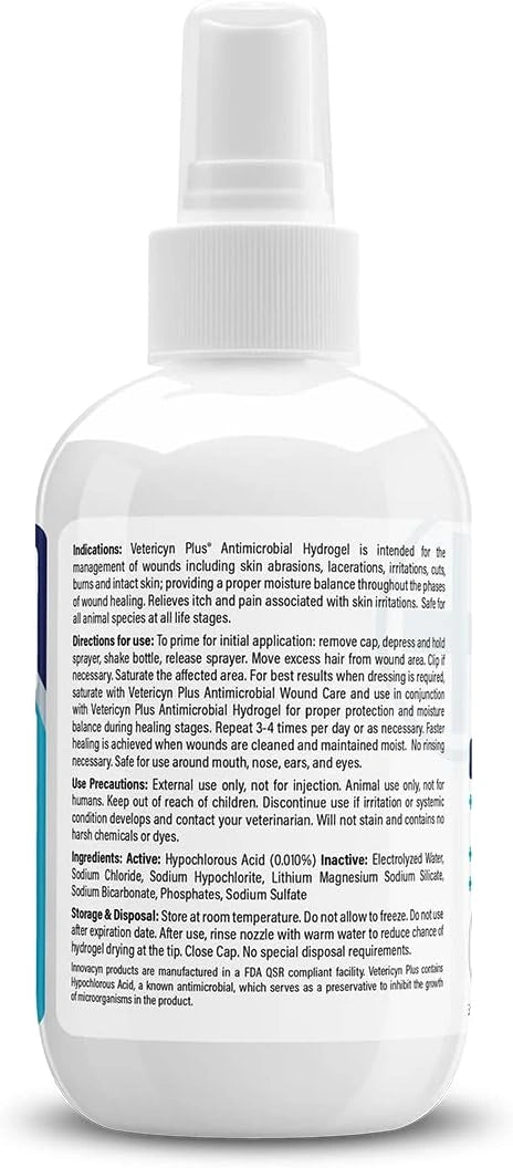 Vetericyn Plus All Animal Wound Care Hydrogel Spray - Non-Toxic Healing Aid for Dogs, Cats, and Horses