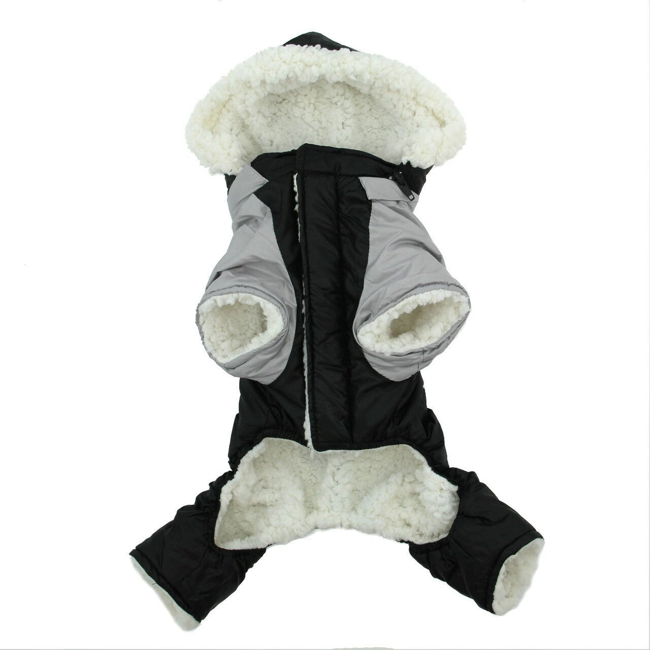 Doggie Design Lined Water Repellent Black and Grey Ruffin It Snow Suit Warm Outdoor Jacket - Hooves and Paws