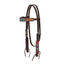 Weaver Leather Turquoise Diamond Beaded Headstall - Dark Oil