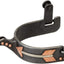 Weaver Leather Men's Black Arrow Spurs - 1" Band, 1-1/2" Shank, 8-Point Rowel, Buffed Black Finish