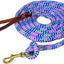 Weaver Leather Poly Cowboy Lead with Swivel Snap and Leather Popper - 5/8" x 10' - Turquoise/Purple/Diva Pink