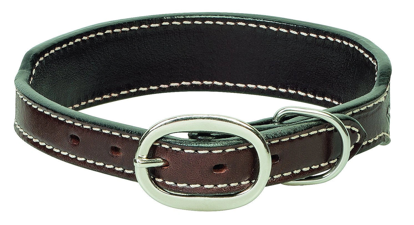 Weaver Leather Beaded Aztec Leather Dog Collar with Basketweave Tooling and Antique Copper Spots - 3/4" x 13"