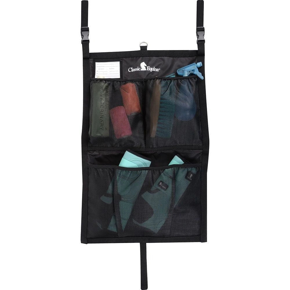 Classic Equine Black Stall Front Bag - Hooves and Paws