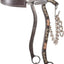 Classic Equine Hackamore with Chocolate Leather Noseband - Greyed Iron Cheeks & Silver Scrollwork