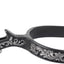 Weaver Leather Ladies' Engraved Black Steel Spurs - 1-3/4" Shank, 5/8" Band, Cloverleaf Rowel