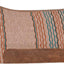 Saddle pad with wavy pattern and brown leather flap on a white background