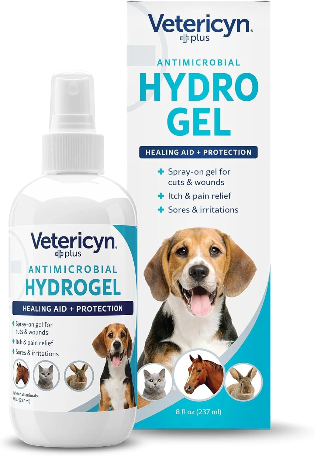 Vetericyn Plus All Animal Wound Care Hydrogel Spray - Non-Toxic Healing Aid for Dogs, Cats, and Horses