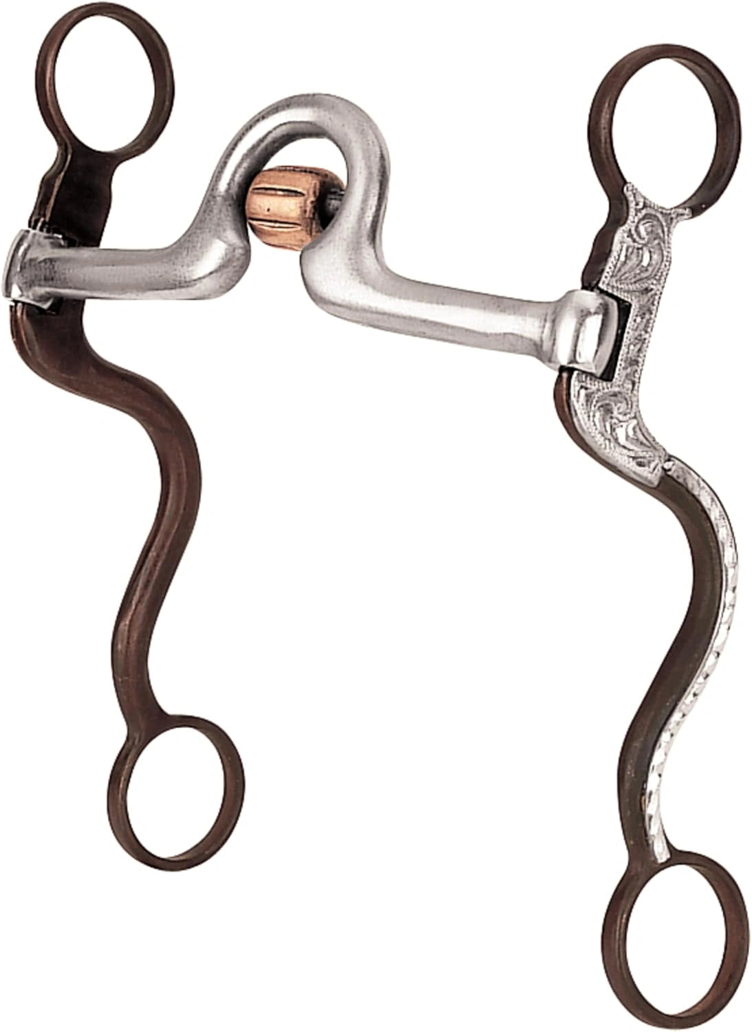 Weaver Leather 5" Sweet Iron Ported Mouth Bit with Copper Cricket - 7" S-Shank German Silver Trim