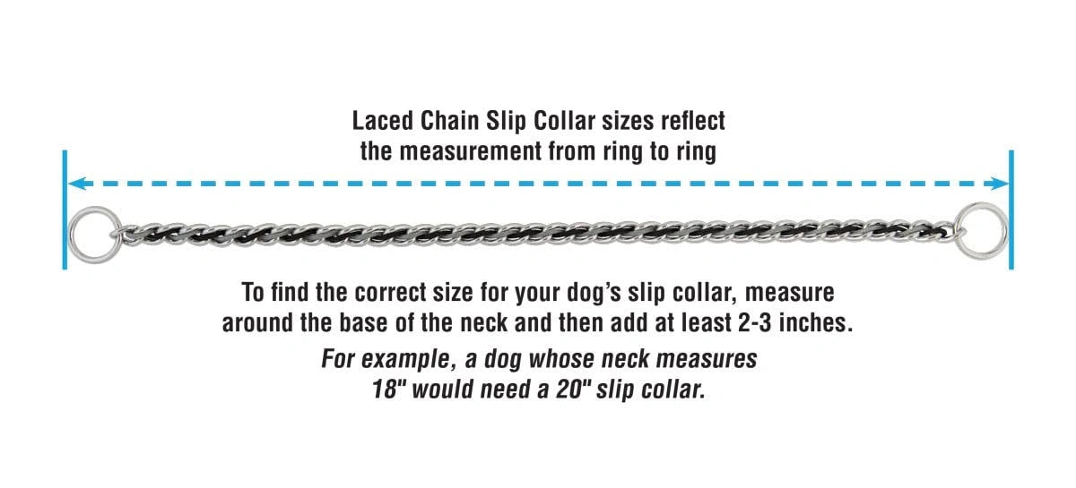 Weaver Leather Laced Chain Slip Collar - Hooves and Paws