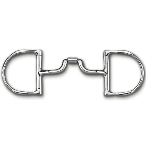 Myler Dee With Hooks With Stainless Steel Low Ported Barrel Narrow Snaffle 5 Inch Mouth Copper Inlay Stainless Steel Wh - 2 Mb 43lp - Hooves and Paws