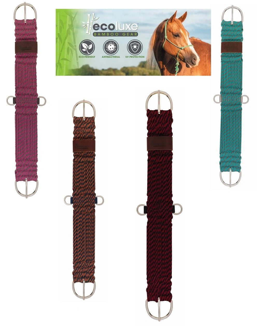 Weaver Leather Bamboo Ecoluxe Horse Equine 27 Strand Straight Cinch - Hooves and Paws