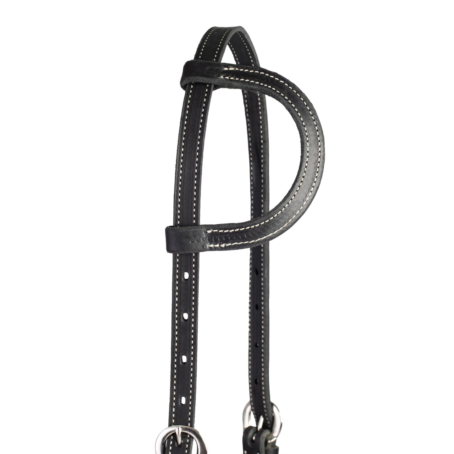 Weaver Leather Black Latigo Headstall - Doubled & Stitched with Water Tie Ends, Made in USA
