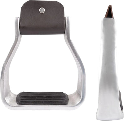 Martin Saddlery Aluminum Extra Wide Horse Riding Stirrups - Rubber Tread, 2" Deep Footbed, Pair
