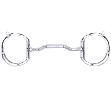 Myler Eggbutt Snaffle With Hooks With Stainless Steel Forward Tilt Ported Barrel 5 1/2 Inch Mouth Copper Inlay Mb 36 - Hooves and Paws